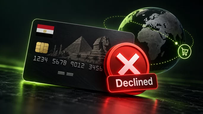 Egyptian bank card declined for an international online payment