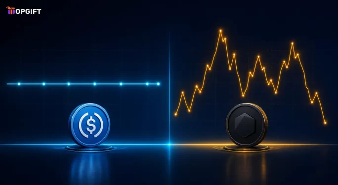 USDC stable value compared to volatile cryptocurrencies