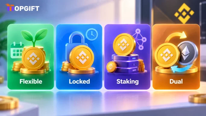 Overview of Binance Earn products — Flexible, Locked, Staking