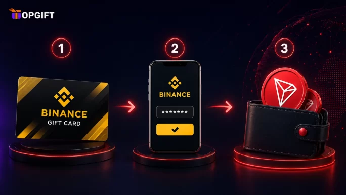 The steps to buy TRON with a gift card