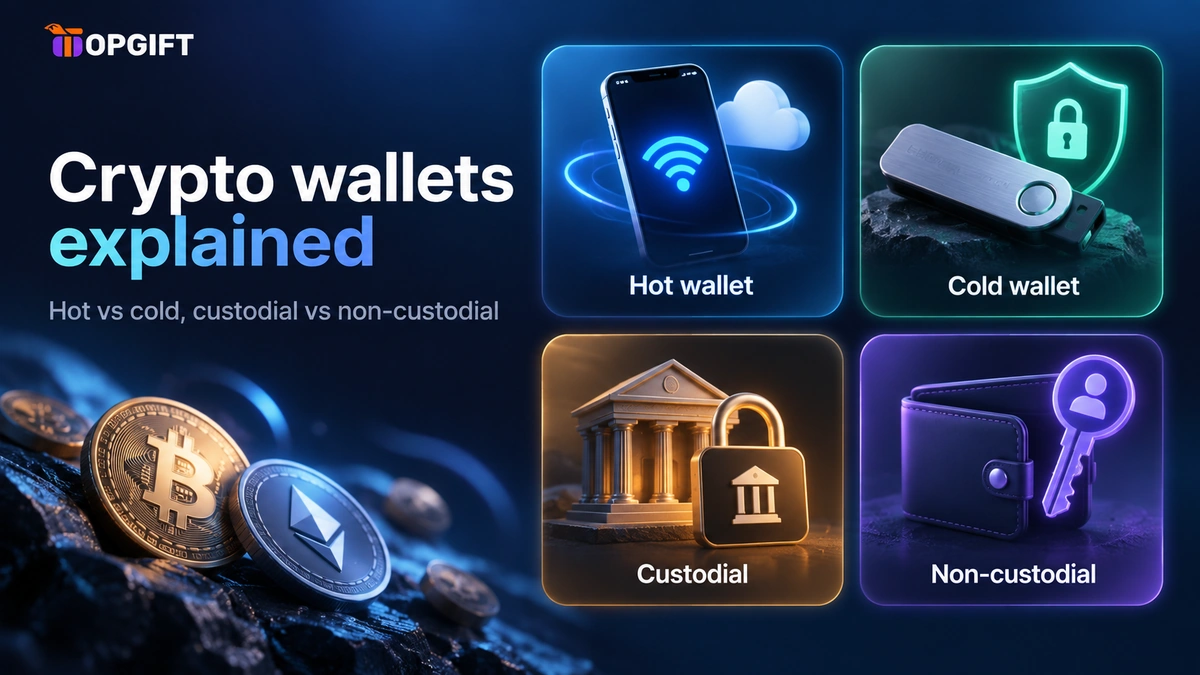 Crypto wallets explained — hot vs cold, custodial vs non-custodial