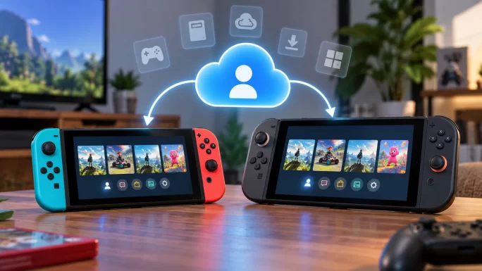 intendo Switch and Switch 2 sharing the same account and library