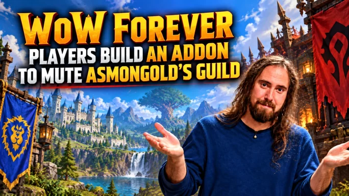 Illustration: the OlympusMute addon in WoW Forever hides chat from Asmongold's Olympus guilds