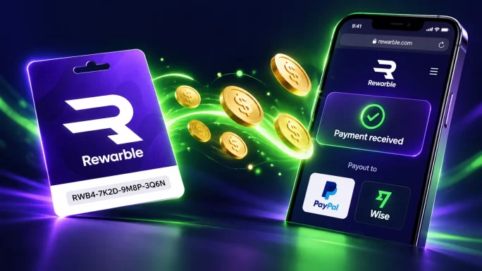 Gift card value sent as a payout to an e-wallet